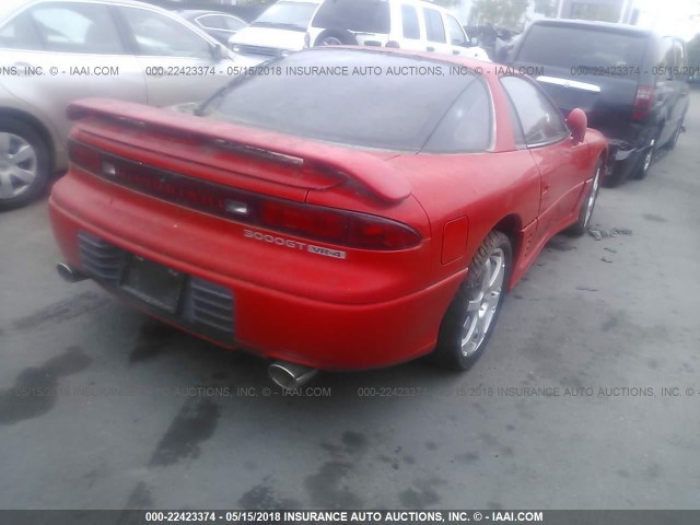 JA3XE74C4MY018732 - 1991 MITSUBISHI 3000 GT VR4 RED photo 4