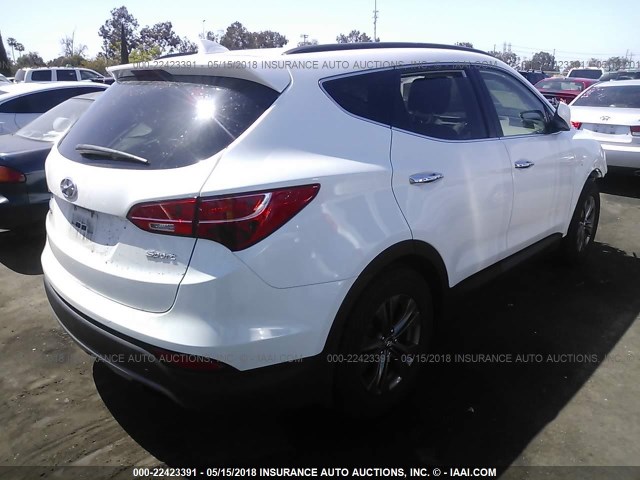 5XYZU3LB7EG208047 - 2014 HYUNDAI SANTA FE SPORT  WHITE photo 4