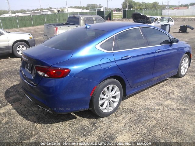 1C3CCCCG5FN519527 - 2015 CHRYSLER 200 C BLUE photo 4