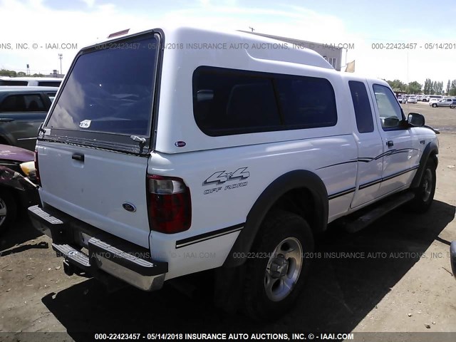 1FTZR15E41PB08993 - 2001 FORD RANGER SUPER CAB WHITE photo 4