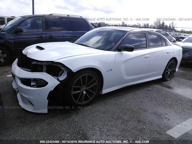 2C3CDXGJ4GH327083 - 2016 DODGE CHARGER R/T SCAT PACK WHITE photo 2