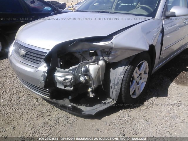 1G1ZT58N37F180263 - 2007 CHEVROLET MALIBU LT SILVER photo 6