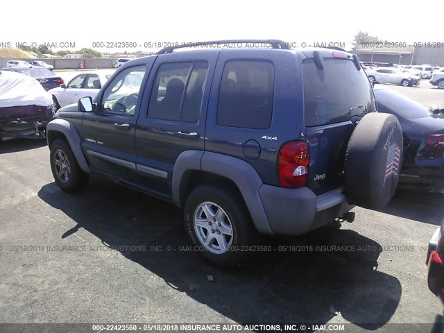 1J4GL48KX2W124130 - 2002 JEEP LIBERTY SPORT BLUE photo 3