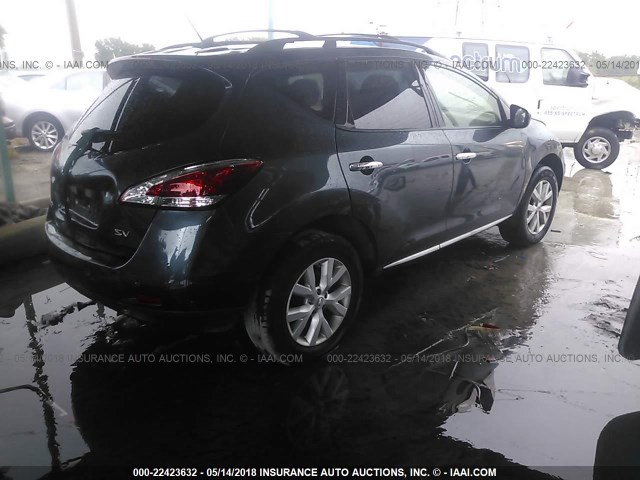 JN8AZ1MU5EW414171 - 2014 NISSAN Murano S/SL/SV/LE BLUE photo 4