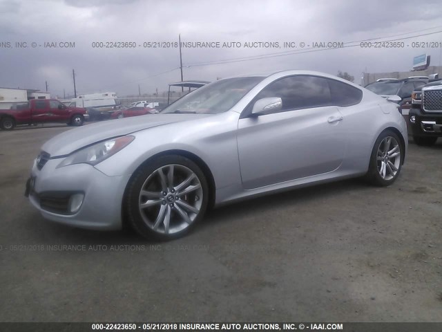 KMHHU6KH2BU062522 - 2011 HYUNDAI GENESIS COUPE 3.8L SILVER photo 2