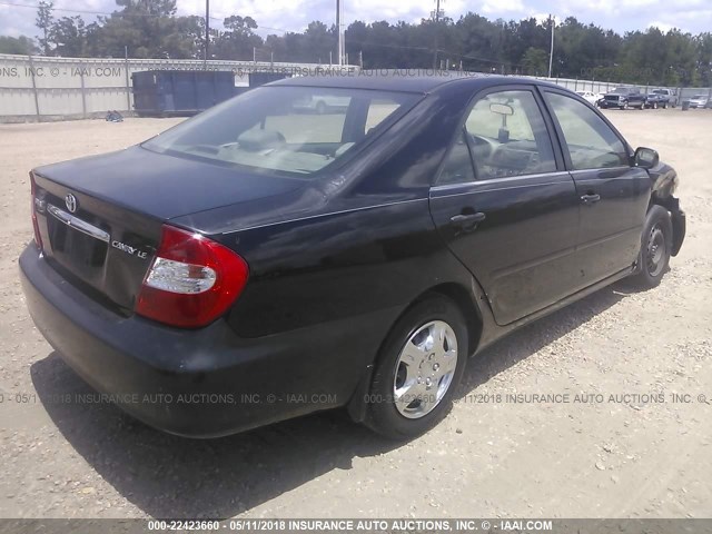 4T1BE32K12U629252 - 2002 TOYOTA CAMRY LE/XLE/SE შავი ფოტო 4