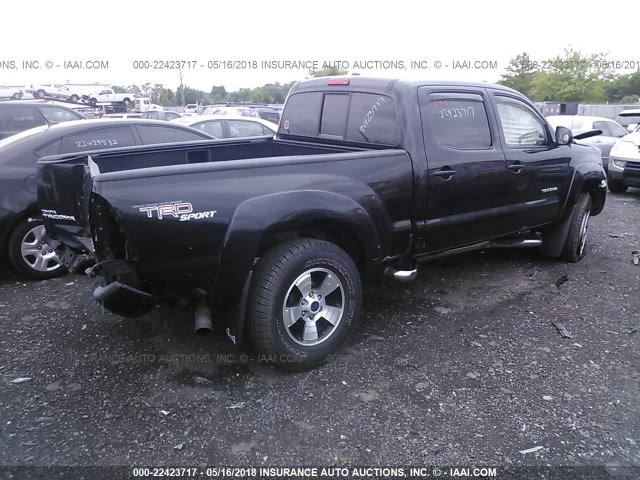 5TEMU4FN7AZ694056 - 2010 TOYOTA TACOMA DOUBLE CAB LONG BED BLACK photo 4