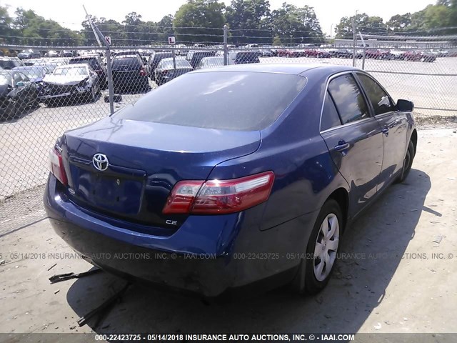 4T1BE46K87U140287 - 2007 TOYOTA CAMRY NEW GENERAT CE/LE/XLE/SE BLUE photo 4