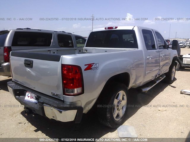 1GT121C89BF206195 - 2011 GMC SIERRA K2500 SLT SILVER photo 4