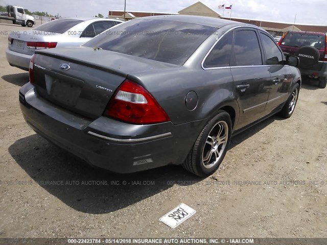 1FAFP25196G150827 - 2006 FORD FIVE HUNDRED LIMITED GRAY photo 4