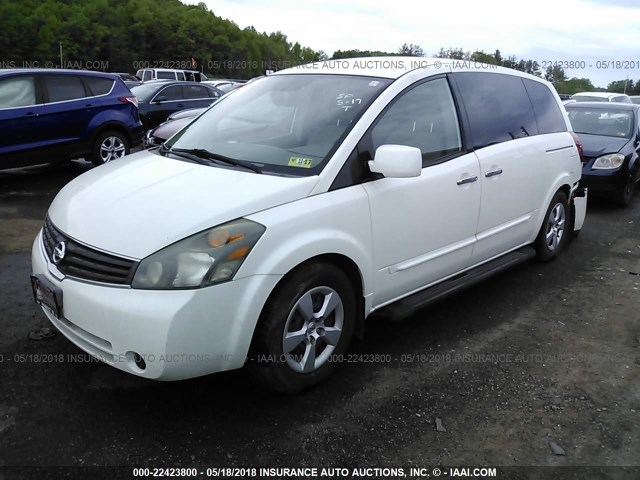 5N1BV28U77N126698 - 2007 NISSAN QUEST S/SE/SL WHITE photo 2