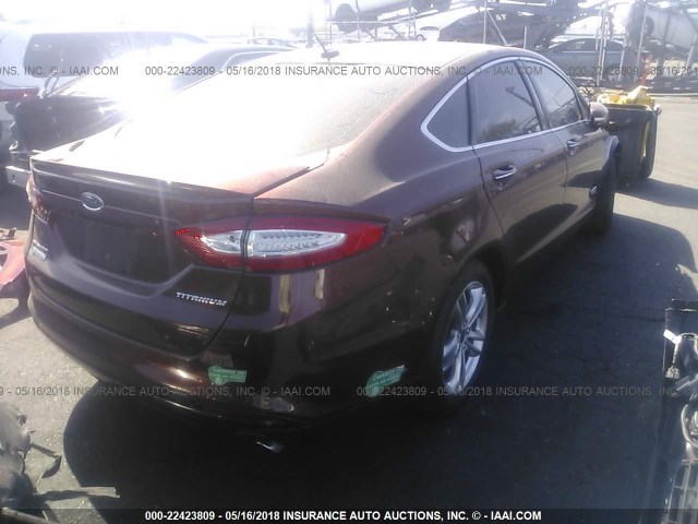 3FA6P0SU4FR173721 - 2015 FORD FUSION TITANIUM PHEV BROWN photo 4