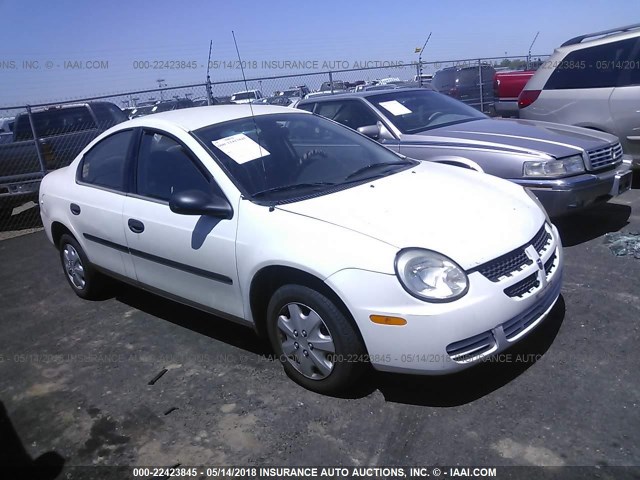 1B3ES26C15D220150 - 2005 DODGE NEON SE WHITE photo 1