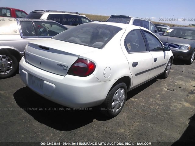 1B3ES26C15D220150 - 2005 DODGE NEON SE WHITE photo 4