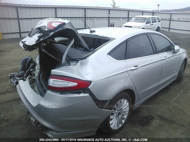 3FA6P0LU7GR368826 - 2016 FORD FUSION SE HYBRID SILVER photo 4