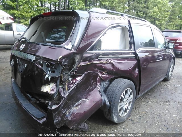 5FNRL5H64BB033950 - 2011 HONDA ODYSSEY EXL MAROON photo 6