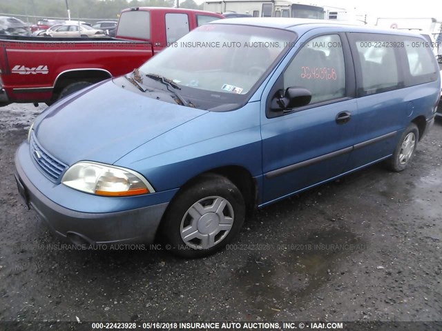 2FMZA50421BC13886 - 2001 FORD WINDSTAR LX Light Blue photo 2