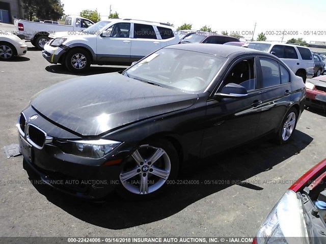WBA3C1C53DF440201 - 2013 BMW 328 I SULEV BLACK photo 2
