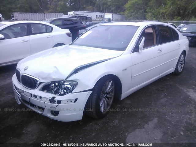 WBAHN835X7DT68745 - 2007 BMW 750 WHITE photo 2