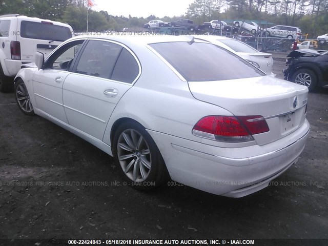 WBAHN835X7DT68745 - 2007 BMW 750 WHITE photo 3