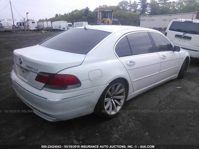 WBAHN835X7DT68745 - 2007 BMW 750 WHITE photo 4