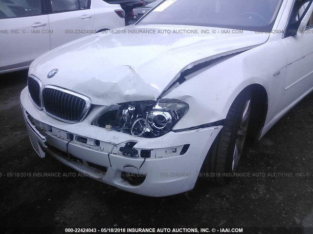 WBAHN835X7DT68745 - 2007 BMW 750 WHITE photo 6