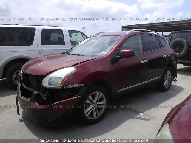 JN8AS5MT0DW003777 - 2013 NISSAN ROGUE S/SV RED photo 2