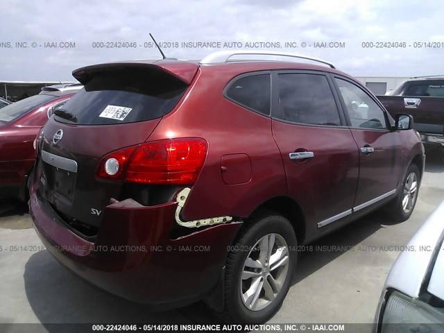 JN8AS5MT0DW003777 - 2013 NISSAN ROGUE S/SV RED photo 4