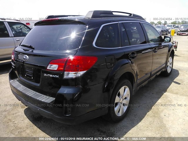 4S4BRCKC6A3350266 - 2010 SUBARU OUTBACK 2.5I LIMITED BLACK photo 4