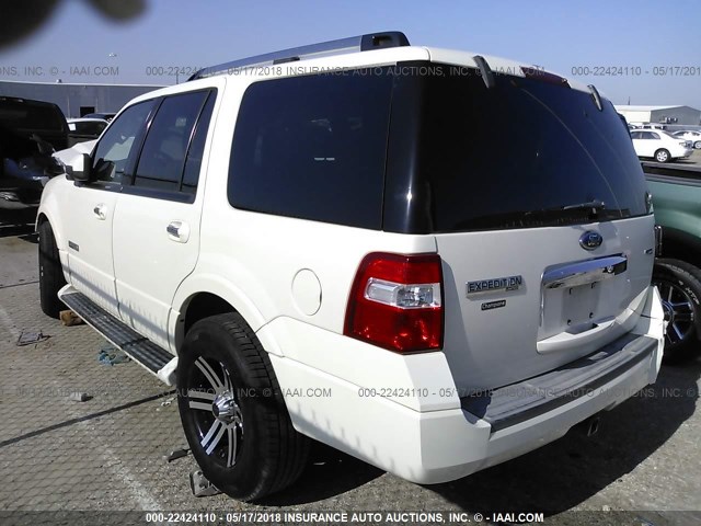 1FMFU19588LA69902 - 2008 FORD EXPEDITION LIMITED WHITE photo 3