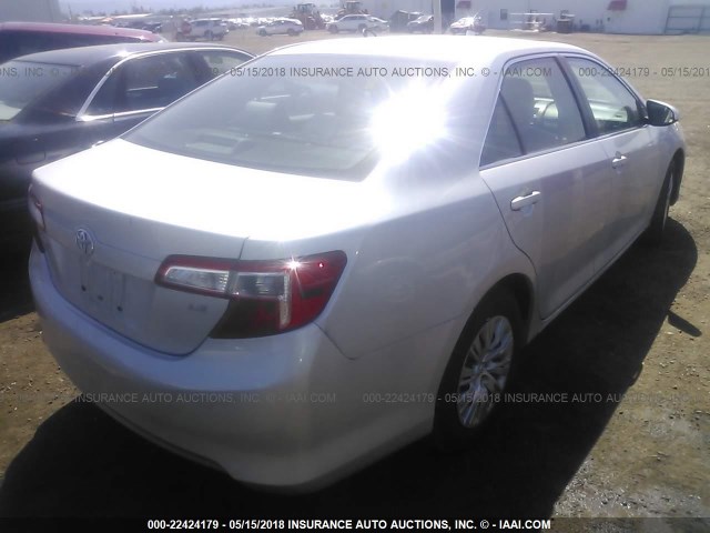 4T4BF1FK7DR316887 - 2013 TOYOTA CAMRY L/SE/LE/XLE SILVER photo 4