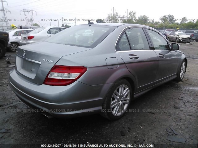 WDDGF81X19F215314 - 2009 MERCEDES-BENZ C 300 4MATIC GRAY photo 4