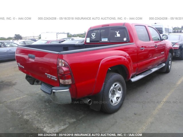 5TEKU72N97Z466602 - 2007 TOYOTA TACOMA DBL CAB PRERUNNER LNG BED RED photo 4