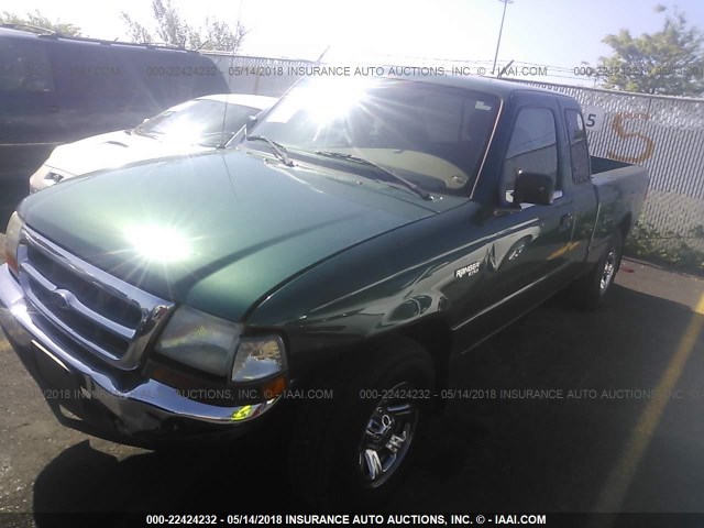 1FTYR14VXYPA69334 - 2000 FORD RANGER SUPER CAB GREEN photo 2