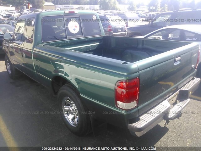 1FTYR14VXYPA69334 - 2000 FORD RANGER SUPER CAB GREEN photo 3