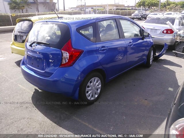 3N1CE2CP6GL408909 - 2016 NISSAN VERSA NOTE S/S PLUS/SV/SL/SR BLUE photo 4