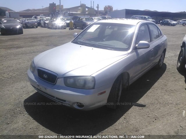 KMHDN45D02U463642 - 2002 HYUNDAI ELANTRA GLS/GT SILVER photo 2