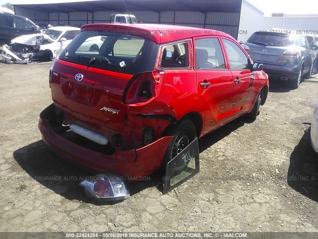 2T1KR32E96C569629 - 2006 TOYOTA COROLLA MATRIX XR RED photo 4