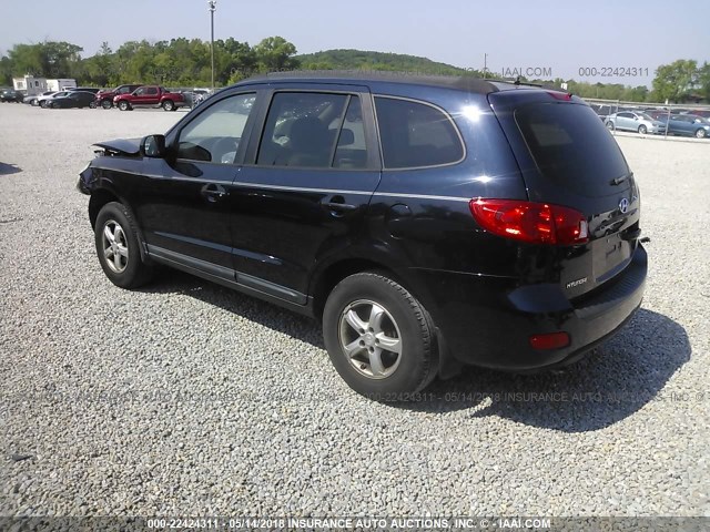 5NMSG13D58H216186 - 2008 HYUNDAI SANTA FE GLS Dark Blue photo 3