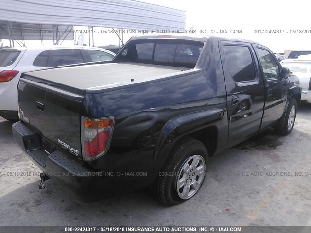 2HJYK16578H523539 - 2008 HONDA RIDGELINE RTL BLACK photo 4