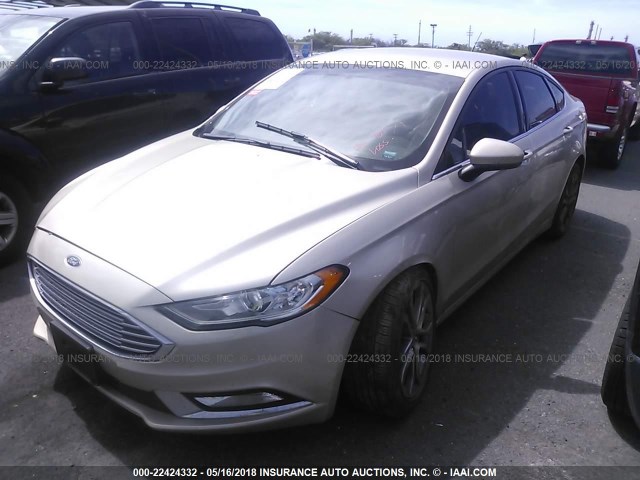 3FA6P0G77HR350977 - 2017 FORD FUSION S Pewter photo 2