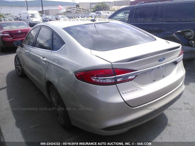 3FA6P0G77HR350977 - 2017 FORD FUSION S Pewter photo 3