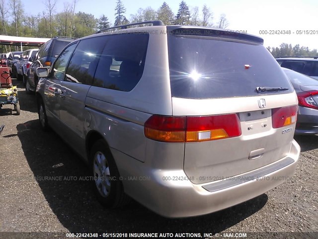 2HKRL18672H539136 - 2002 HONDA ODYSSEY EX GOLD photo 3