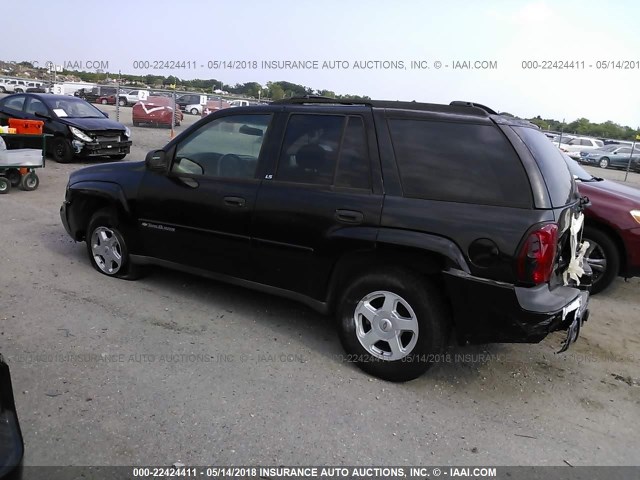 1GNDS13S822412938 - 2002 CHEVROLET TRAILBLAZER  BLACK photo 3