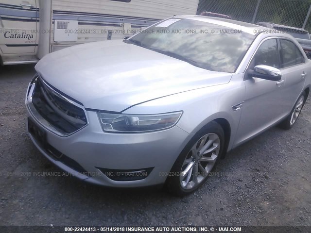 1FAHP2F86DG168655 - 2013 FORD TAURUS LIMITED SILVER photo 2