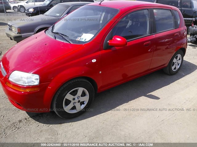 KL1TD66648B108466 - 2008 CHEVROLET AVEO LS RED photo 2