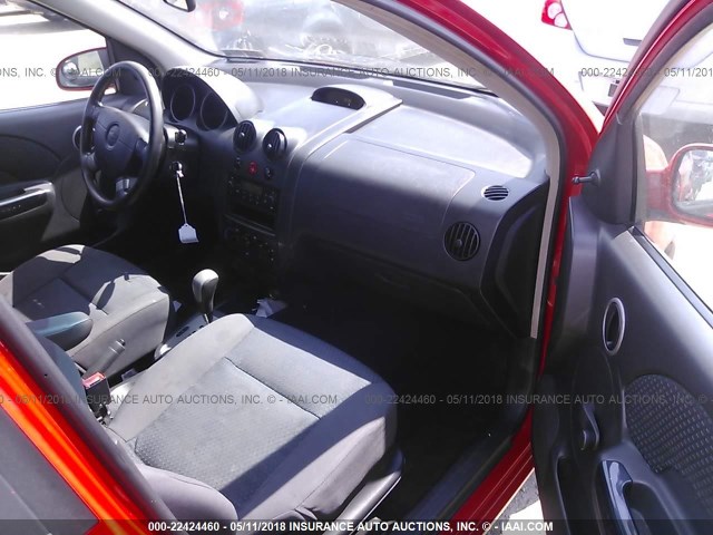 KL1TD66648B108466 - 2008 CHEVROLET AVEO LS RED photo 5