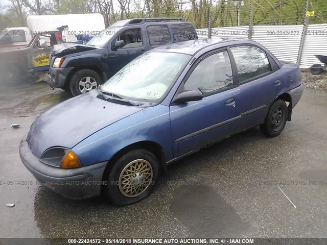 2C1MR5298T6740341 - 1996 GEO METRO LSI BLUE photo 2