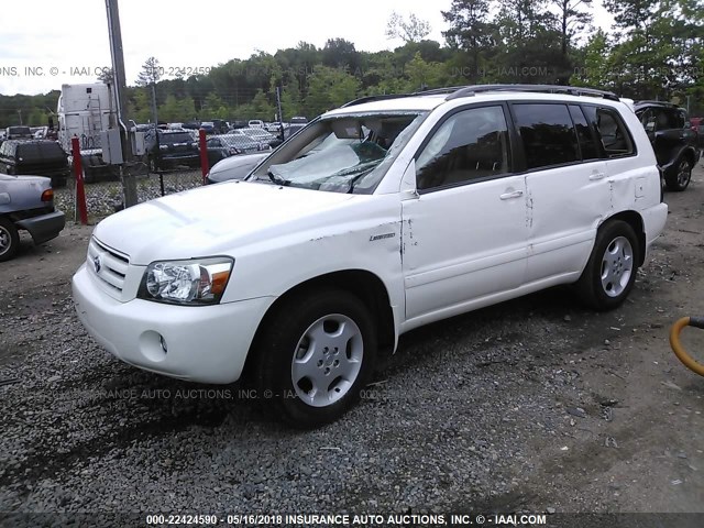 JTEDP21A450048653 - 2005 TOYOTA HIGHLANDER LIMITED WHITE photo 2