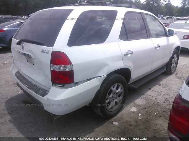 2HNYD18802H505987 - 2002 ACURA MDX TOURING WHITE photo 4